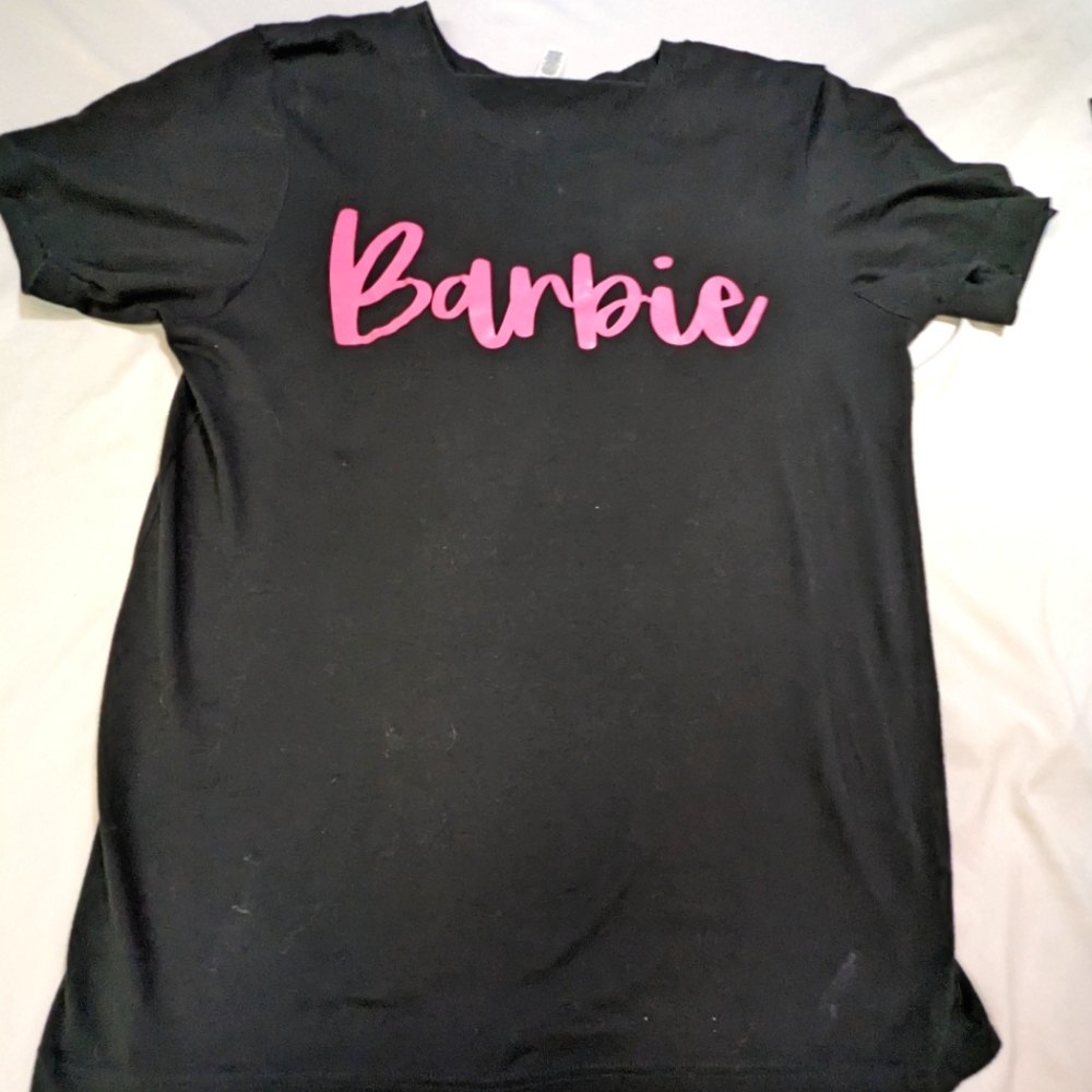 ,Barbie Medium Black Tee